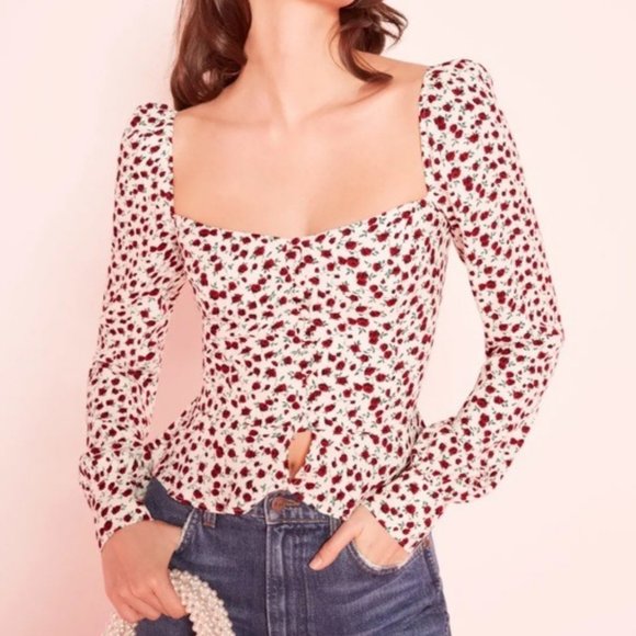 Reformation Tops - Reformation Mimi Top in Amber Floral 8